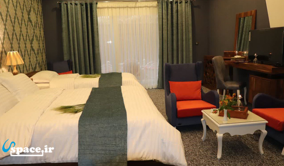 نمای داخلی اتاق 3 تخته هتل آپارتمان تنکا پارسه - خرم آباد تنکابن - روستای یاندشت بالا